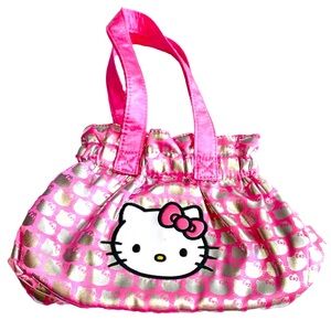 Sanrio Hello Kitty Handbag Purse Pink and Metallic Silver Girl’s